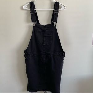 Black Denim Overall Dress
